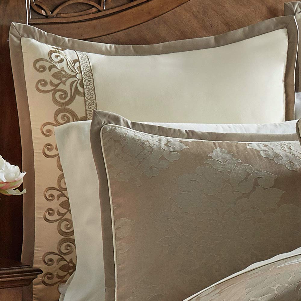 Hillcrest Comforter Bedding Set, King Size, Ivory Gold Traditional Décor, 10 Pieces