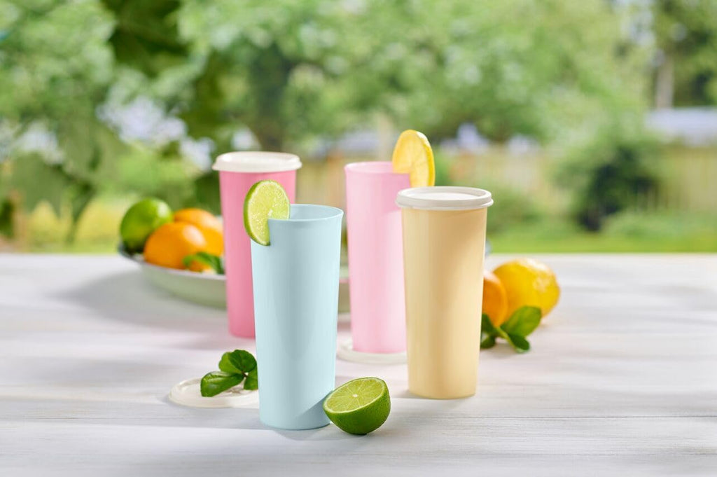 Tumbler Set in Multicolor, 12 Count, Dishwasher Safe and BPA Free (12 Tumblers, 12 Lids, 16 fl oz each)