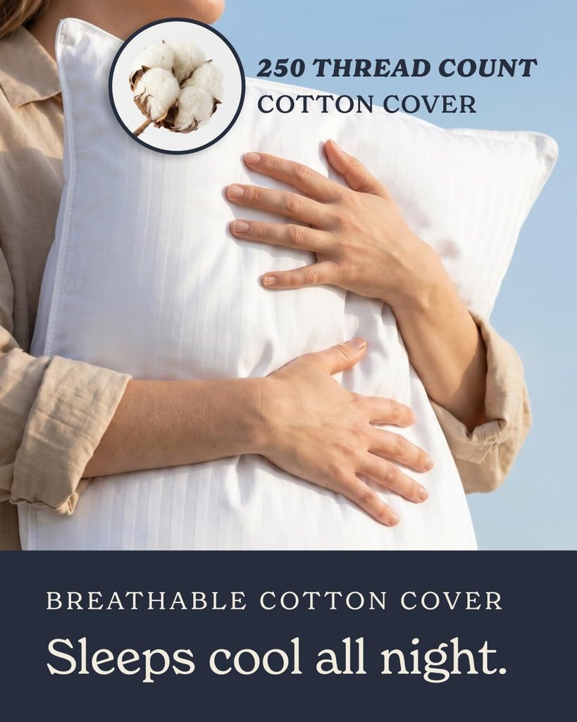 Bed Pillows Standard/Queen Size Set of 2 | Original Soft Down Alternative Pillow for Sleeping, Soft Support for Back
