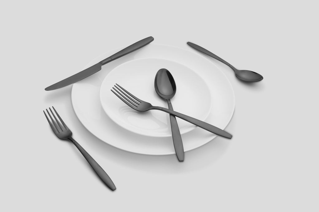 Mathison Black Sand/Mirror 45-Piece Flatware Set