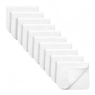 Burp Cloths Large, Muslin Burp Cloths for Baby Girls and Boys, Pack of 10 Extra Absorbent and Soft Muslin, 6 Layers