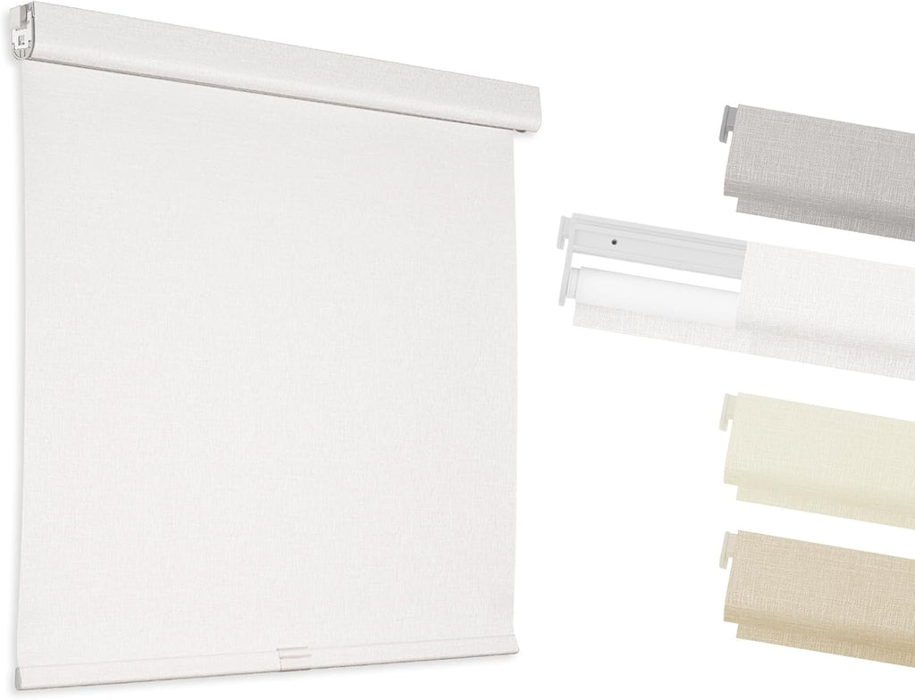 No Drill Cordless Blackout Roller Shades, Grey, 22" W x 72" H