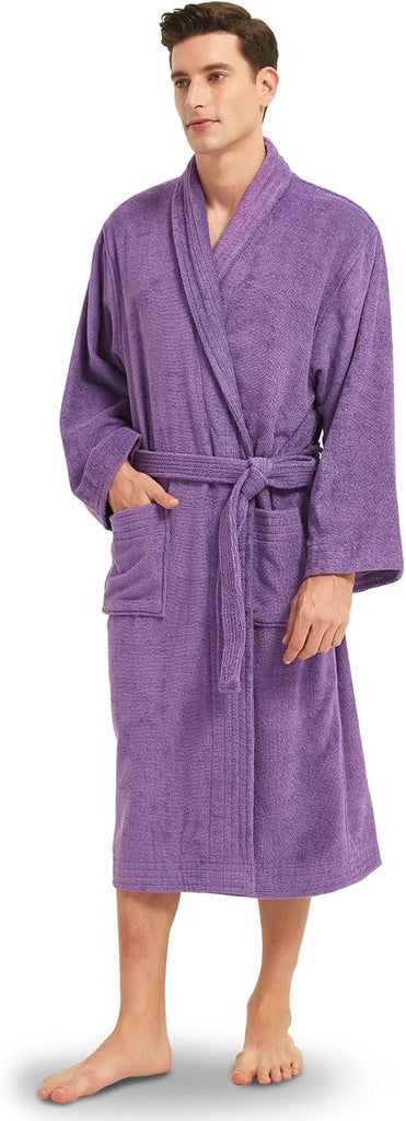 All-Cotton Bathrobe Thick Plush Cloth Housecoat Terry Toweling, Sweat Steaming Clothes Comfortable & Warm