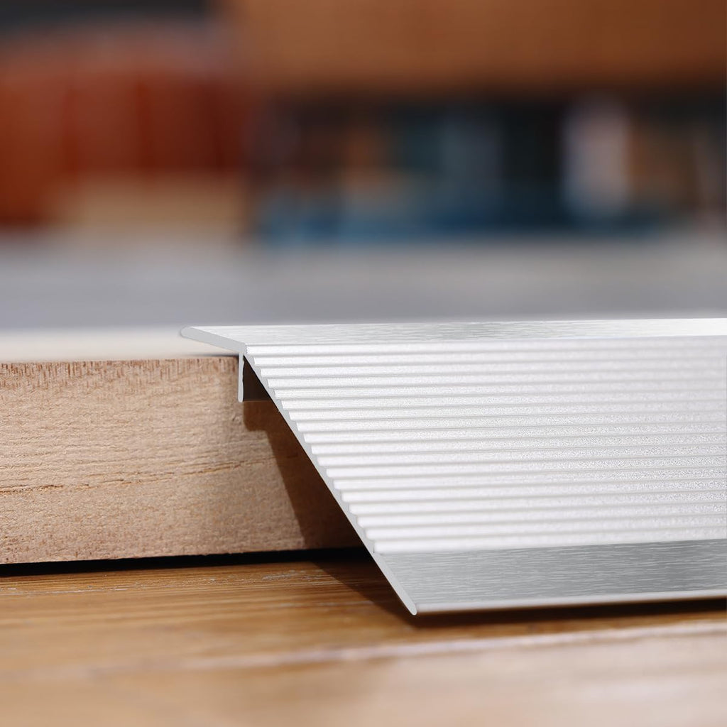 Aluminum Profile Floor Transition Strip, Brushed Silver, 35.4"x3.9"