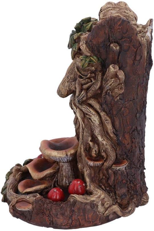 The Wisest Dryad Incense Burner, Backflow Design, Hand-Painted Resin, Nature Decor, 18cm