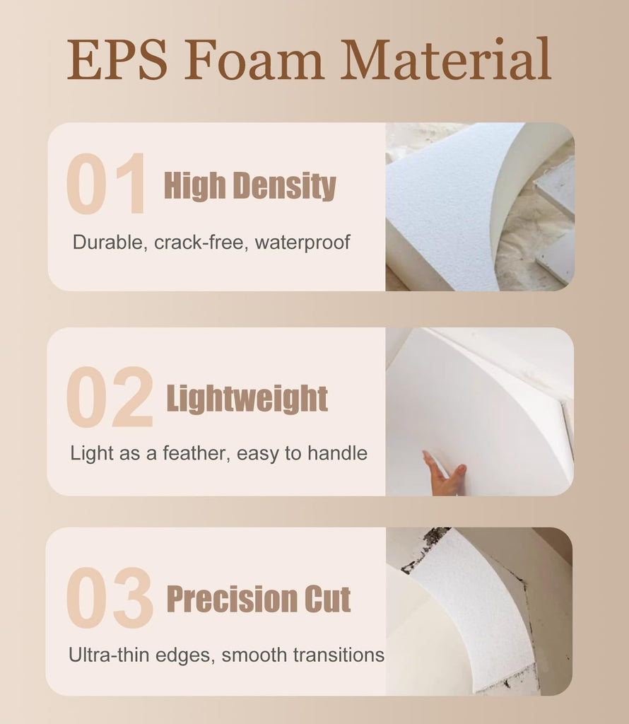 Foam Arch Kit for Doorway - Premade Door Arch Trim Molding, DIY Interior Archway Mold, Paintable Rounded Door Opening