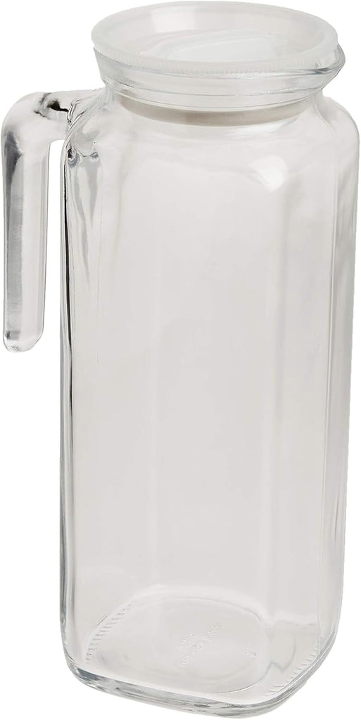 Glass Frigoverre Jug With Airtight Lid 33.75oz : Clear Pitcher With Hermetic Sealing, Easy Pour Spout & Handle - For