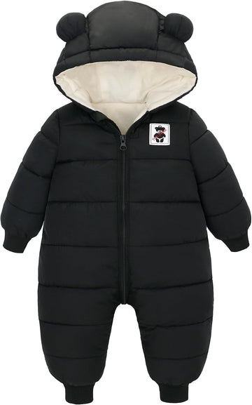 LAT Baby Snowsuit Winter -Super Warm New Born baby girls Jacket Hoodie Romper -Unisex Coat Toddler Clothes