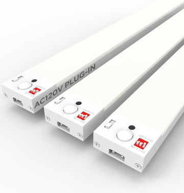 Under Cabinet Lighting Plug in, AC120V LED Motion Sensor Light Indoor 3000K/4000K/5000K, Super Bright, Linkable Under