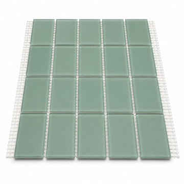 CNK Frosted Sage Green Glass Subway Tile 3" x 6" Stain-Resistant 8mm Thick Durable Glass Backsplash, Bathroom Walls
