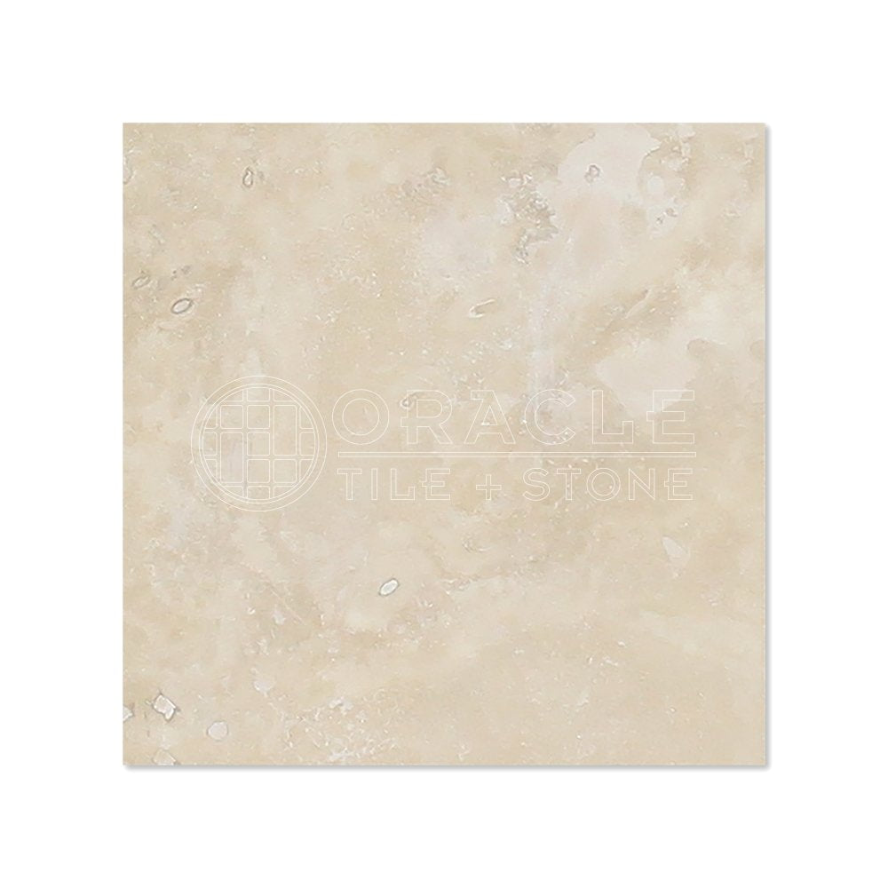 Ivory (Light) Travertine 4 X 4 Field Tile, Filled & Honed