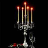 20.3'' Tall 5 Arm Silver Metal Candelabra Centerpiece for Table, Retro Table Centerpieces, Events, Home, Wedding