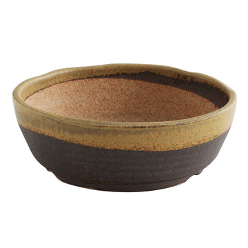 Shigaraki Bonsai Pot 6.7in, Handmade Japanese Planter, Yellow Sand