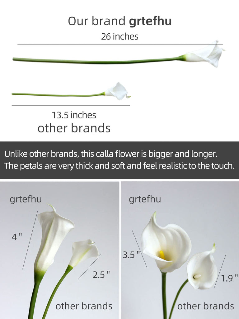 Calla Lily Flowers, Real Touch Faux Calla Lily Stems for Vases