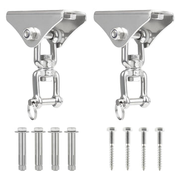 Heavy Duty Swing Hangers for Wooden Sets with Latch Hook Free 2 Sets 2000 LB Capacity 360 Swivel Stainless Steel