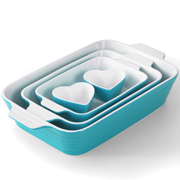 Baking Dish for Oven Casserole Dishes Bakeware Set With Ramekin Ceramic Lasagna Pan 9×12.8 Inch Large Deep Baking