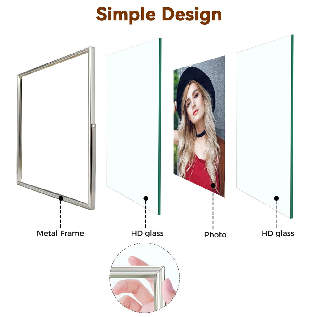 Silver Floating Frame, 6"x8", Vertical, Set of 2