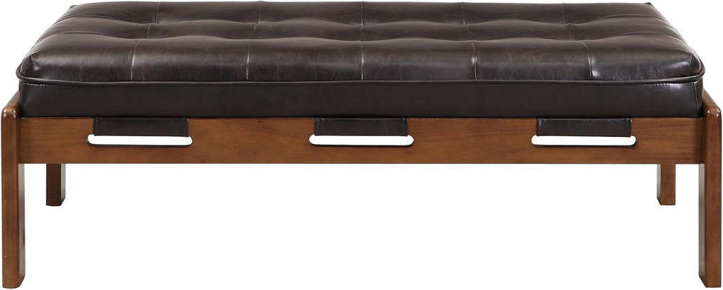 Rectangle Cocktail Ottoman Table,PU Leather Versatile Upholstered Table,Ottoman Living Room Home Decor,Weight