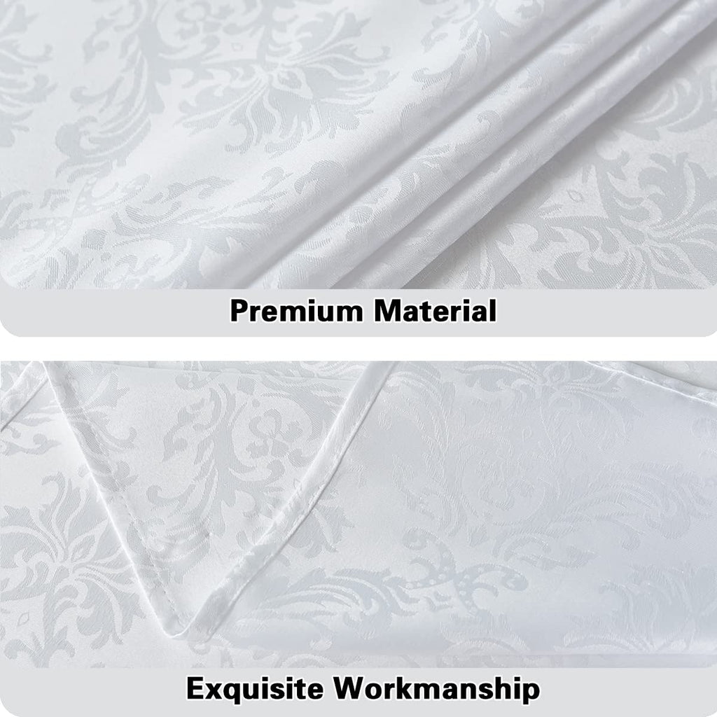 White Tablecloth Rectangle 60 x 120 Inch Jacquard Tablecloth