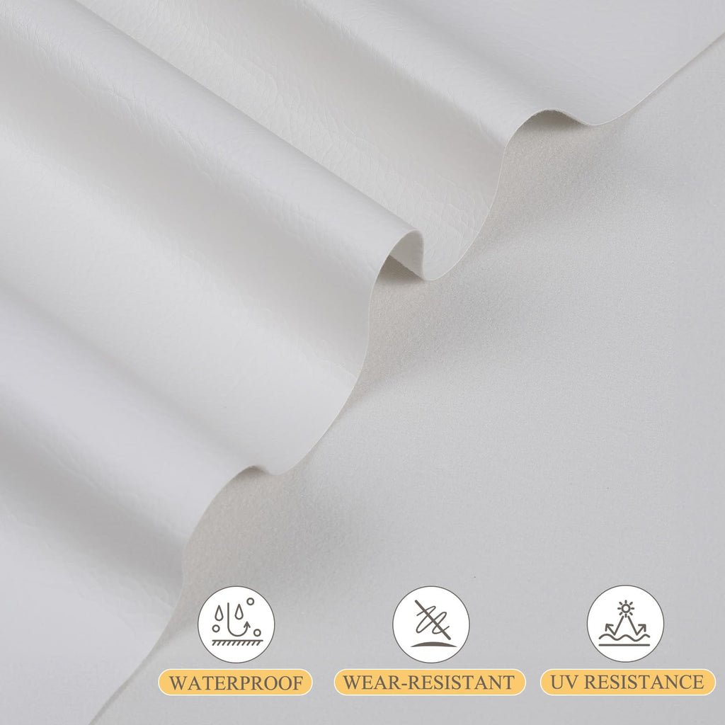Faux Leather 0.7mm Upholstery Fabric by the Yard 15 Yard White