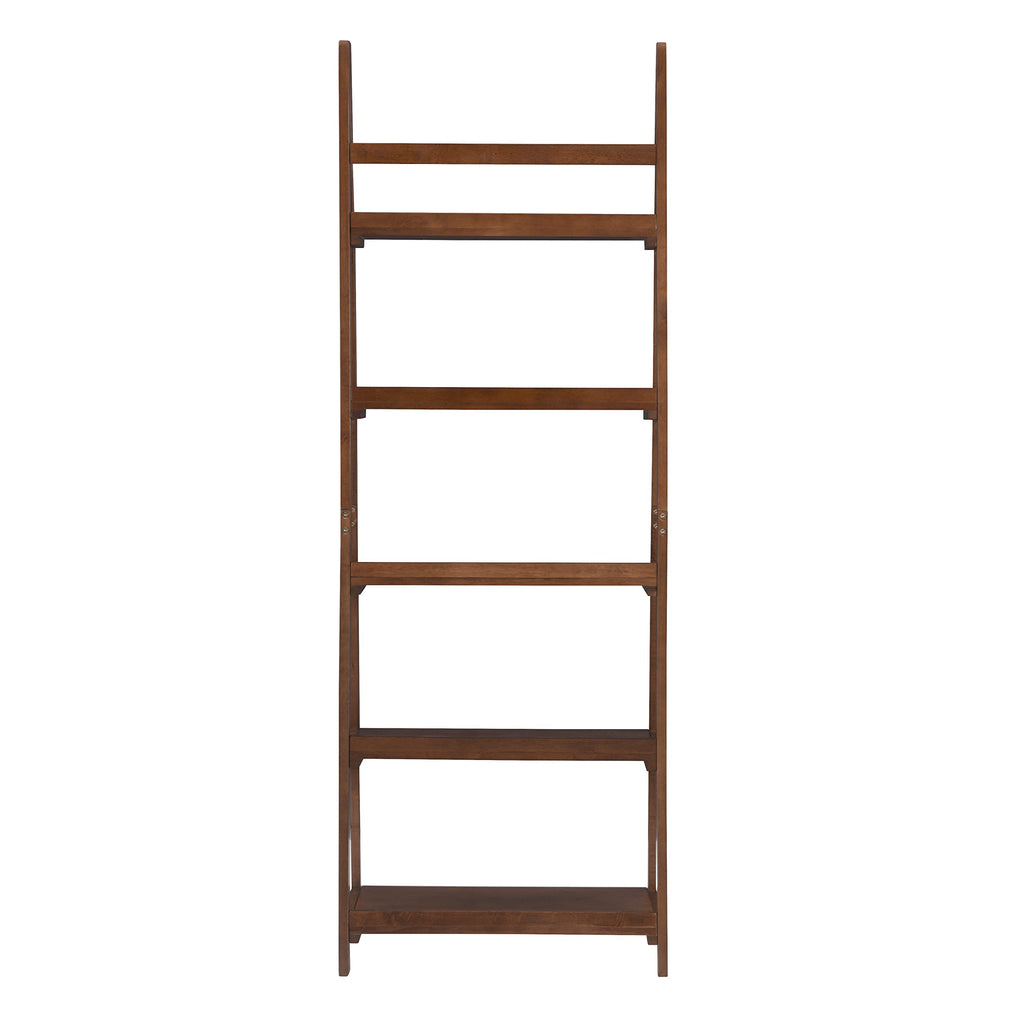 Melissa Walnut Mid-Century 5 Shelf Bookcase