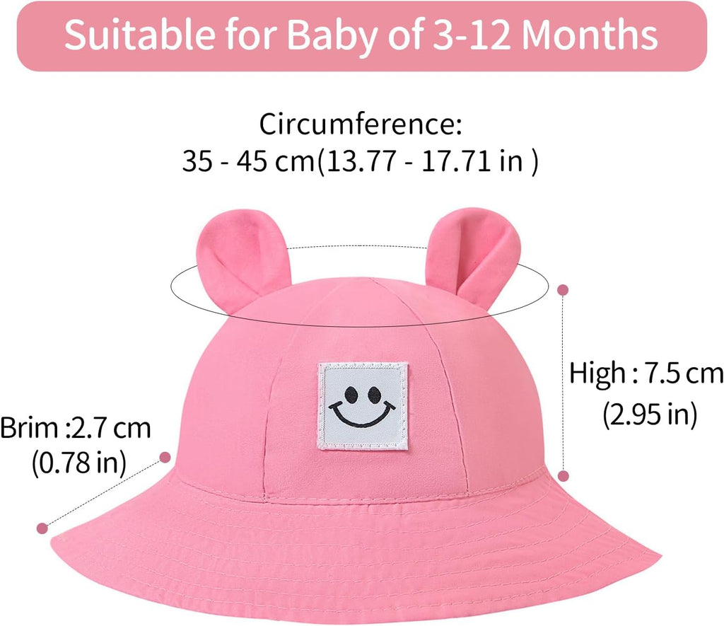 Baby Bucket hat Cute Infant Bear Sun Hat Summer Girls Boys Cap