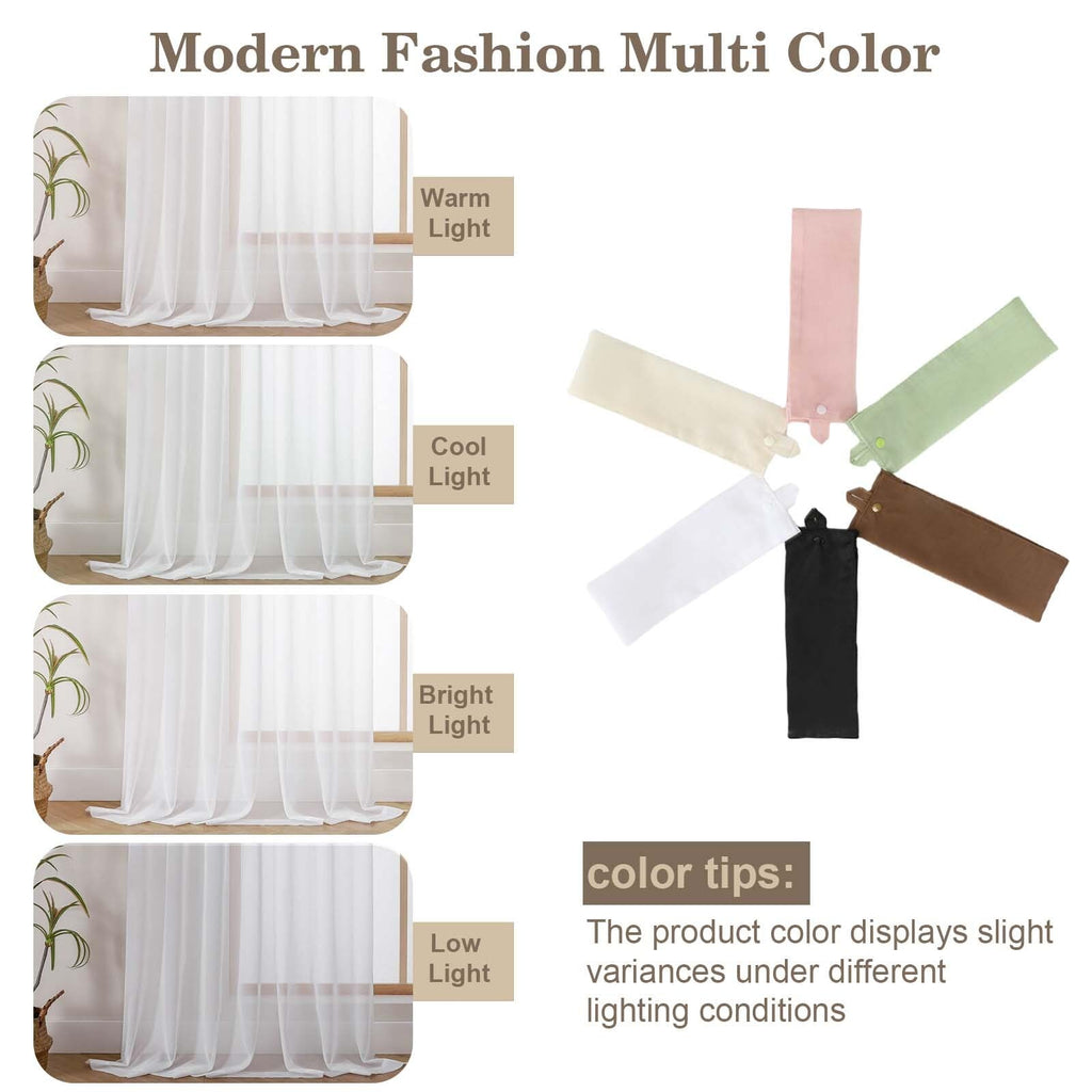 White Pinch Pleated Sheer Curtains 84 Inch 2 Panels