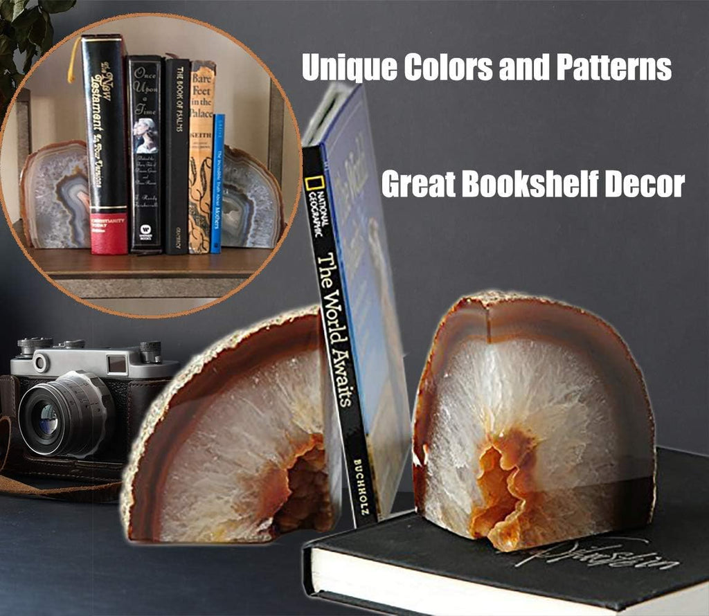 Agate Bookends Nature Crystal Coasters for Drinks Perfect Housewarming Gifts Unique