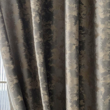 1 Pair Nordic Style Luxury Velvet Curtains Gray and Gold Bedroom Curtains (Gray, 54x84 Inch)