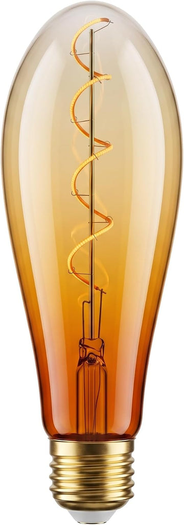 LED Edison Bulb C80,Dimmable E26 4W 1800K Warm,Gradient Orange Glass
