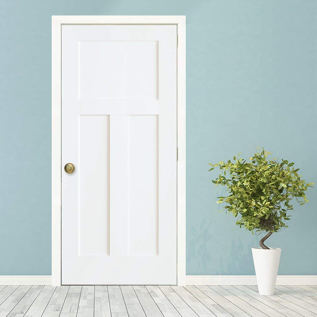 1+2 Panels Door, Interior Slab Shaker White (32x80)