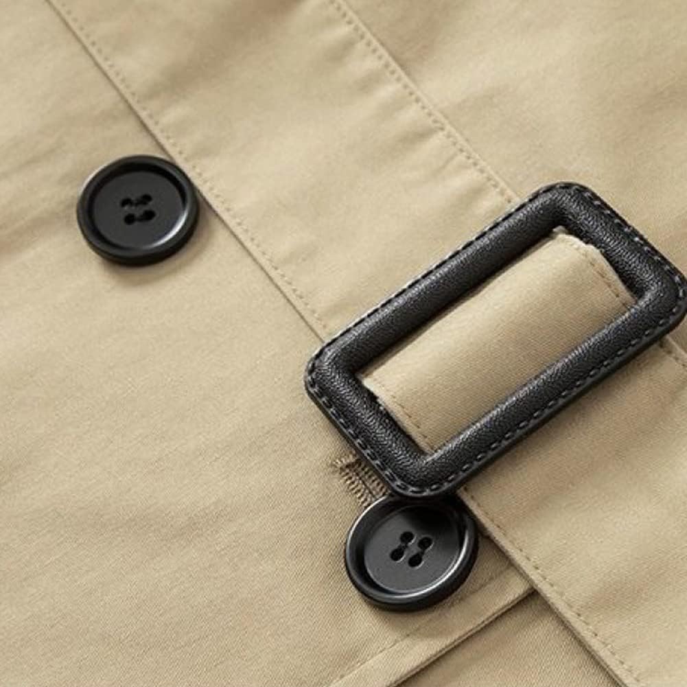 Girls Double Breasted Trench Coat Kids Lapel Long Sleeve Belt Windbreaker Jacket Outerwear with Pockets