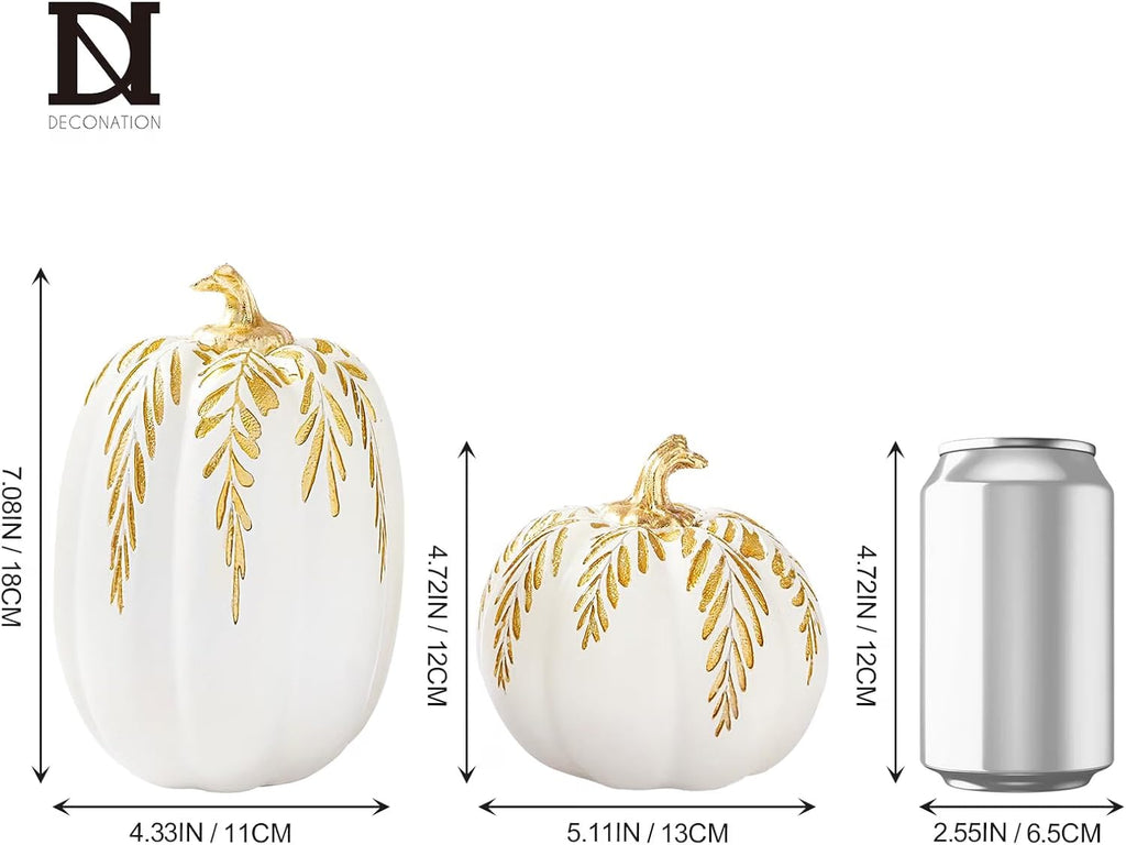 Fall Pumpkin Decor, 2 PCS Thanksgiving Fake Pumpkin