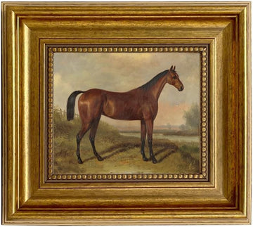 William Barraud Hunter in Landscape Oil Painting Print on Canvas in Antiqued Gold Frame Home Wall Art Décor