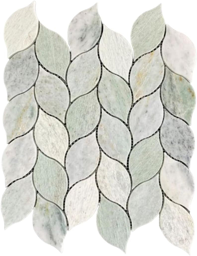 Ming Green Greyish Petal Marble Polished Floor Wall Tile Backsplash, Bathroon Shower, Fireplace Surround, Decor