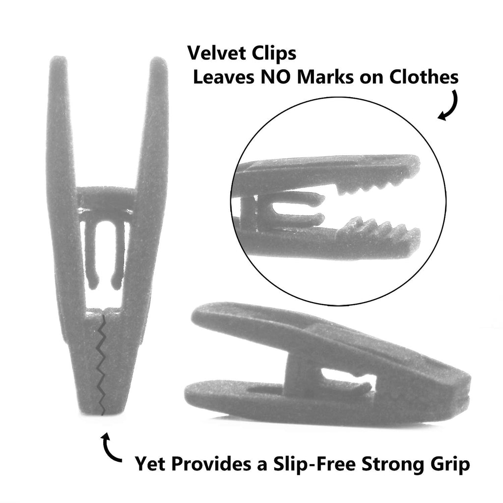 Velvet Hangers, Ultra Slim Space Saving, notches, tie bar, Swivel Hook, 10 Pack, with 20 Matching Velvet Finger Clips