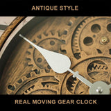 18 Inch Wall Clock with Moving Gears, Oversized Large Industrial Steampunk Decoration