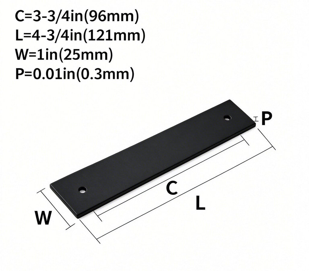 5 Pack 4-3/4"Square Backplate 3-3/4" 96mm Center-Center, Matte Black Backplate for Pulls