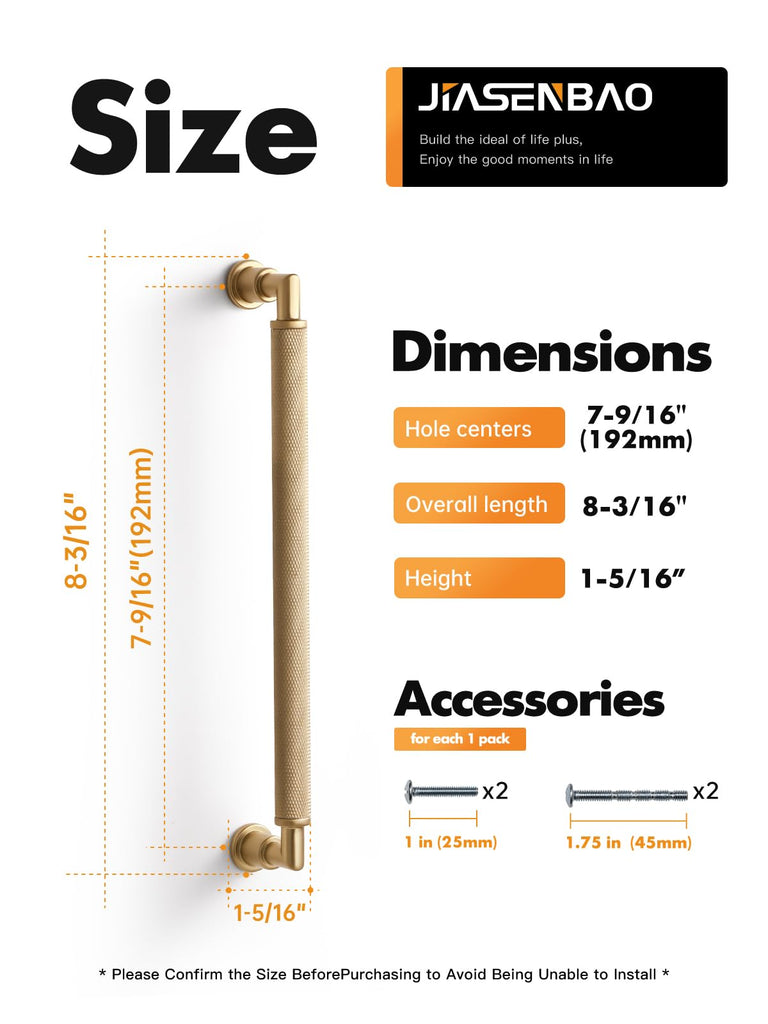 5 Pack Champagne Bronze Cabinet Pulls 7-9/16" Hole Center Knurled Drawer Pulls Bathroom Dresser Handles Hardware Bar