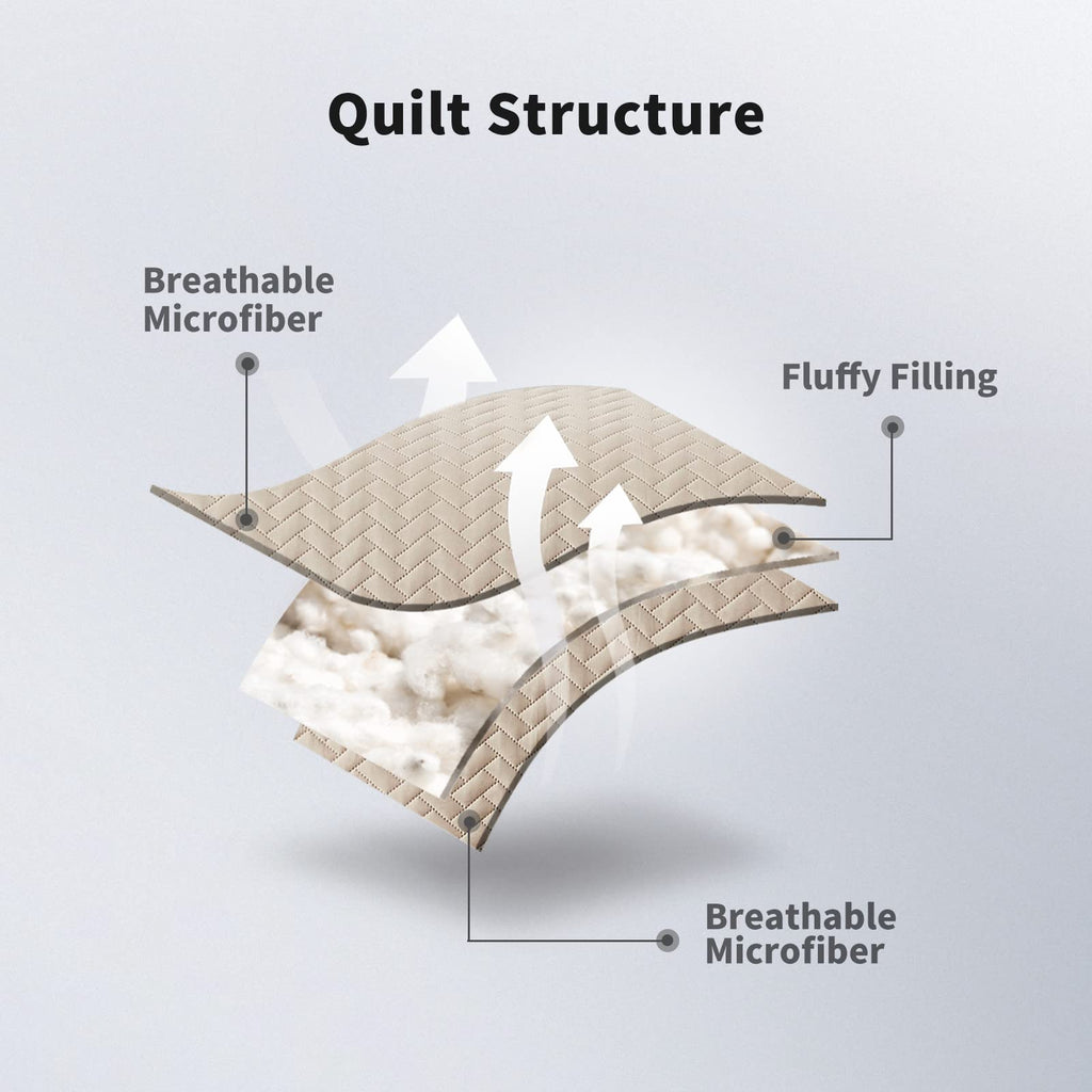 Oversized King Quilt 128"x120", Huge Bedspread Beige