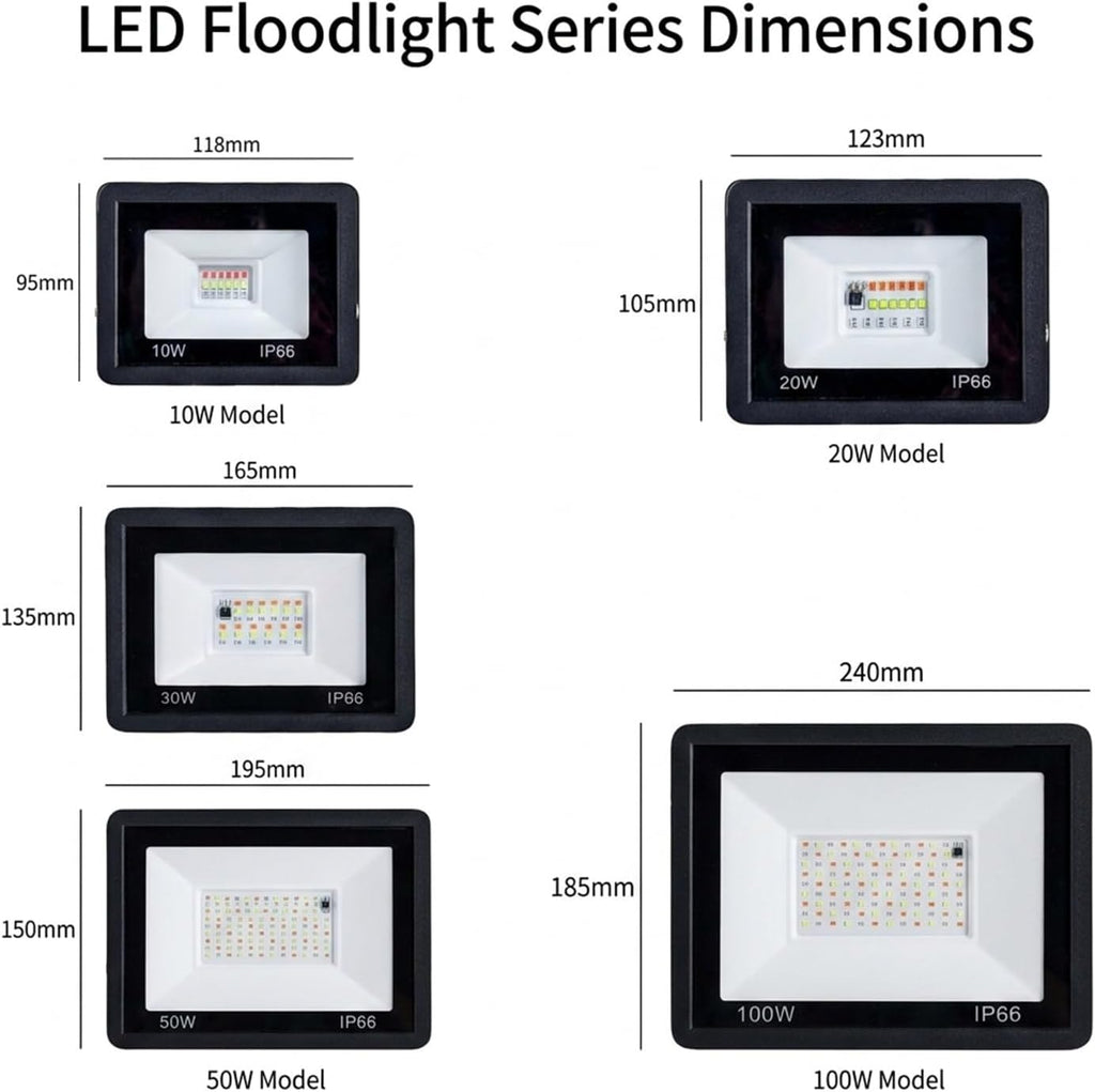 RGB Waterproof LED Flood Light, Remote Color Changing Garden Light(20W)