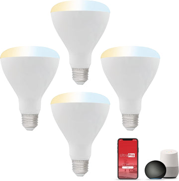 Wi-Fi LED Smart Light Bulb, BR30, 65W Equivalent, White Select Tunable 2700K - 6500K, Full-Range Dimmability, 2.4GHz