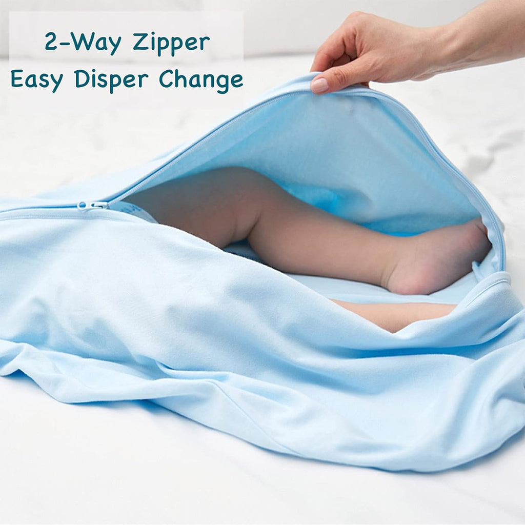 Pack Baby Sleep Sack - 100% Organic Cotton 0.5TOG, Way Zipper Wearable Blanket For Infant