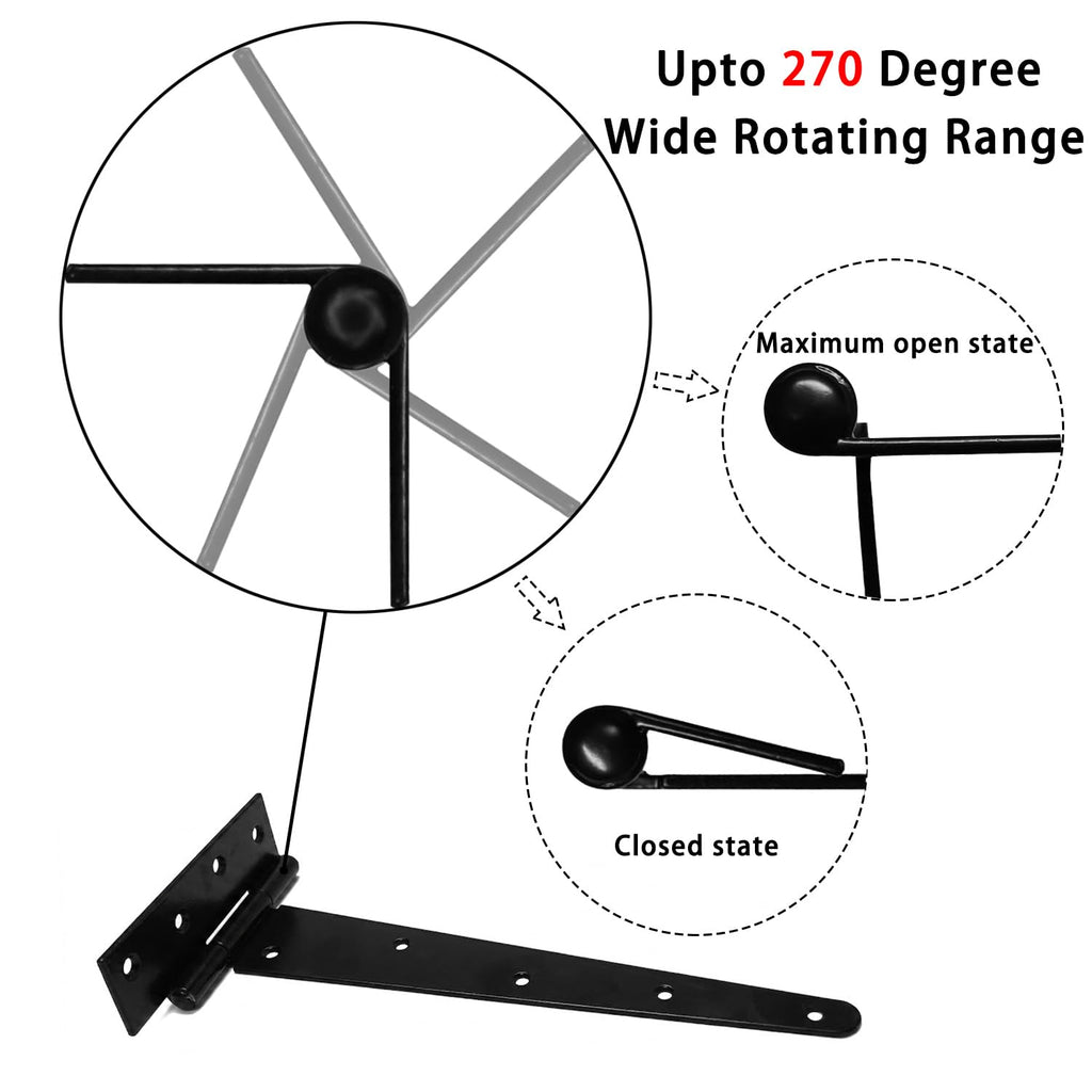 14 Inch Heavy Duty Gate Hinges Slide Bolt Latch Kit 2PCS Barn Door Hardware