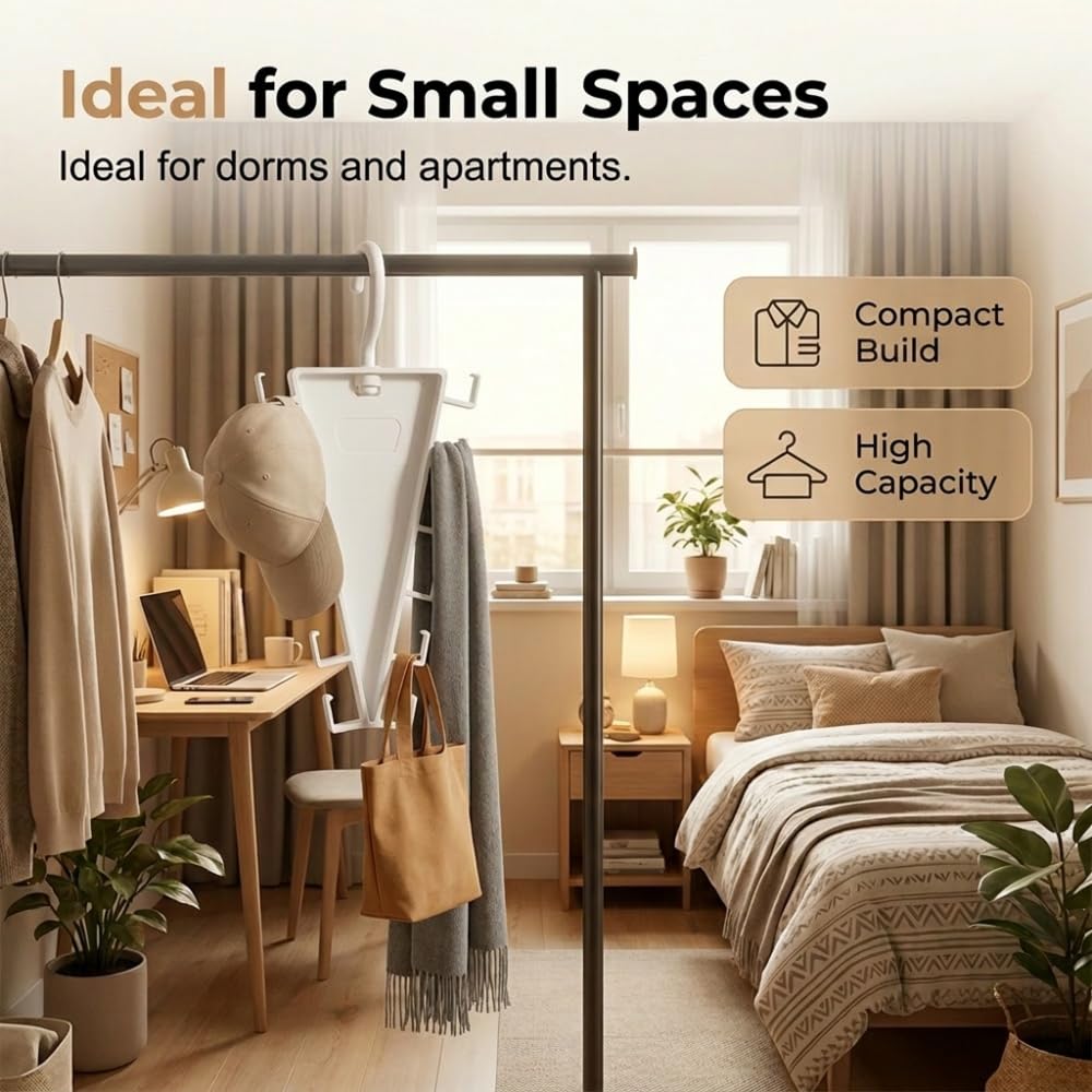 V Shape Double-Sided 12-Hook Rotating Organizer Hanger, 2027 New 360° Space Saving Closet Organizer, ABS Durable, for