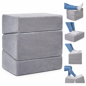 3-Level Adjustable Foot Rest for Under Desk at Work, Grey, 17x11.2x17 Inch