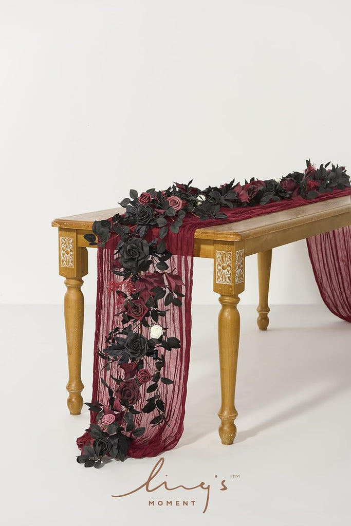 5 FT Black Artificial Flower Garland