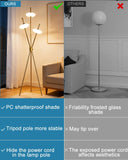 Tripod Floor Lamp Stepless Dimmable Gold Standing Tall Lamps with 3PCS Elliptical Lampshades Mid Century Modern Floor