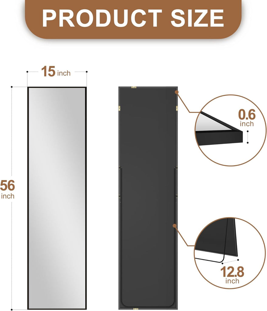 Wall Full Length Mirror,Standing Mirror Full Body,Large Floor for Wall Door Bedroom Bathroom Living Room with