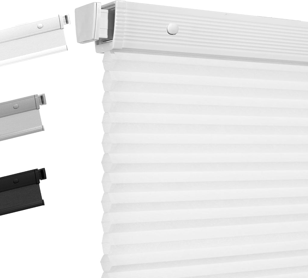 No Drill Cellular Shades Windows,Black,21" W x 48" H